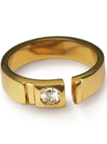Gold and diamond ring