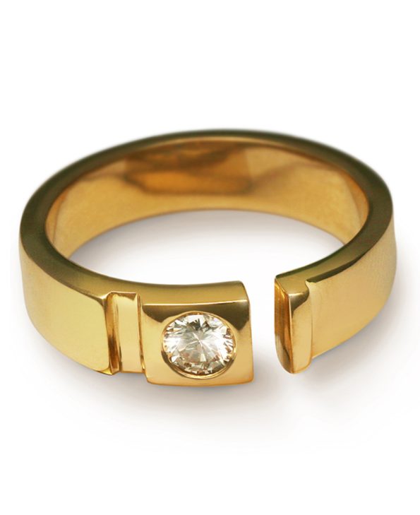 Gold and diamond ring