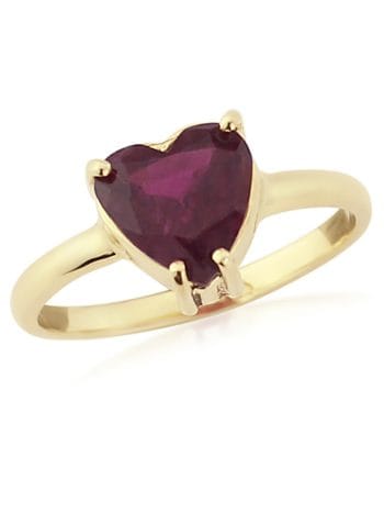 Gold tourmaline heart ring