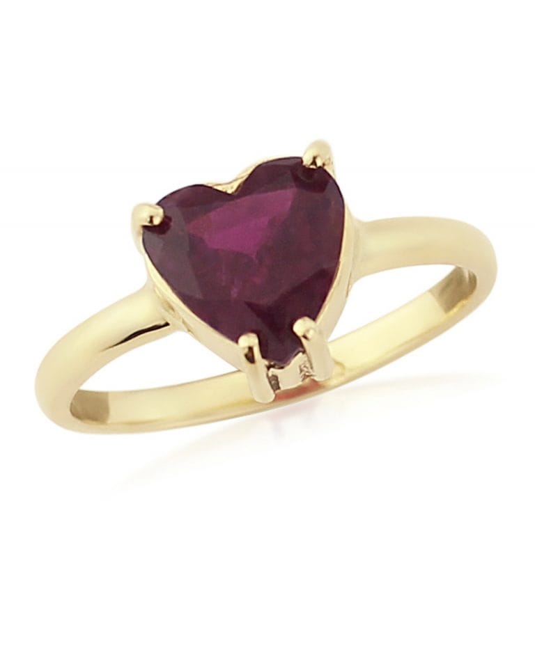 Tourmaline Heart 9ct Yellow Gold Ring