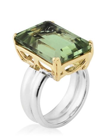 Sterling Silver and Green Amethyst ring