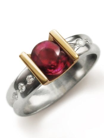 Ruby and diamond ring