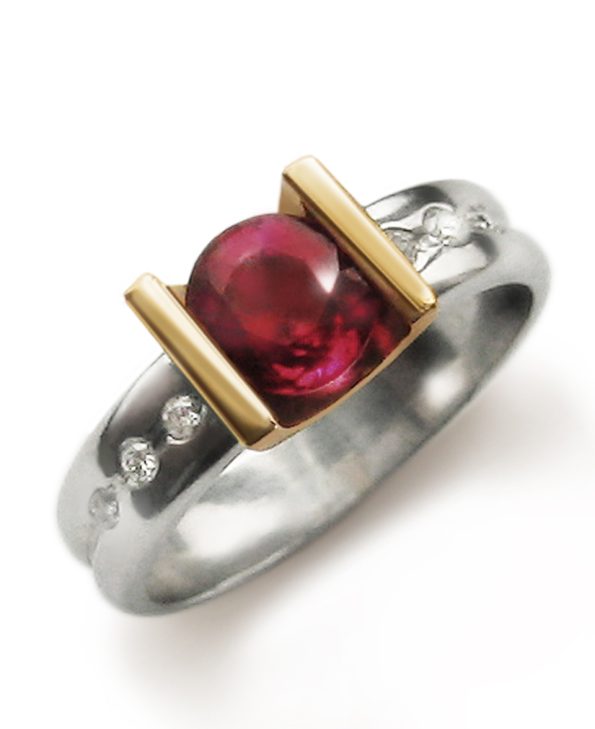 Ruby and diamond ring