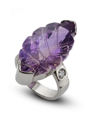 Amethyst ring; cocktail ring ;gold ring;engagement ring