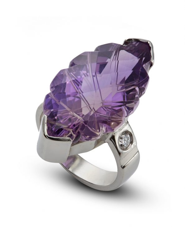 Amethyst ring; cocktail ring ;gold ring;engagement ring