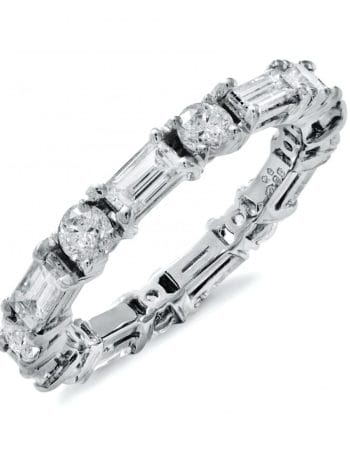 bespoke platinum bagette and brilliant diamond eternity ring