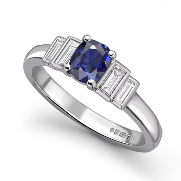 Sapphire Diamond engagement ring