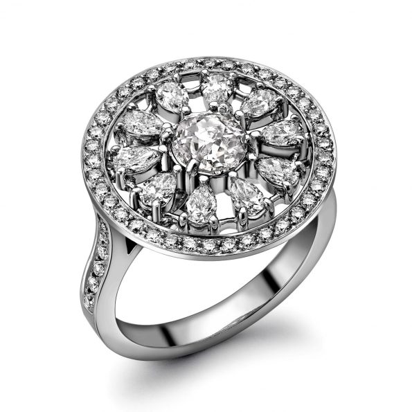 diamond flower ring