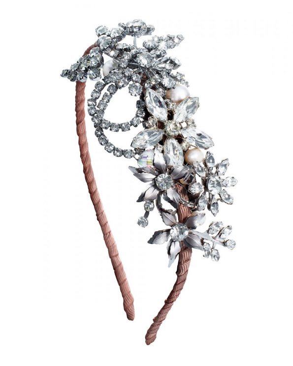 Crystal bridal flower vintage headpiece