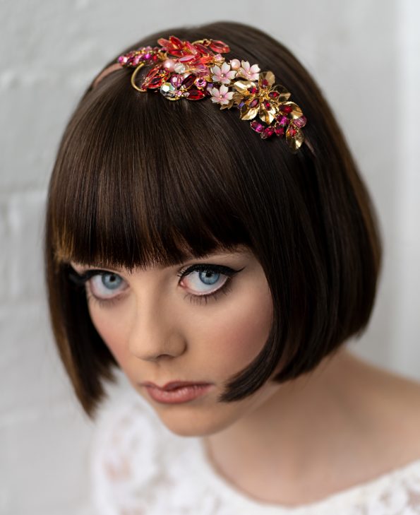 Pink Ruby flower headband