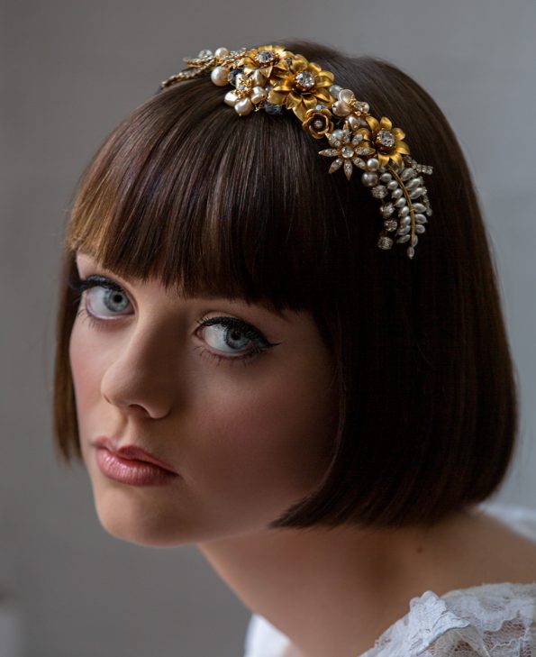 gold flower headband