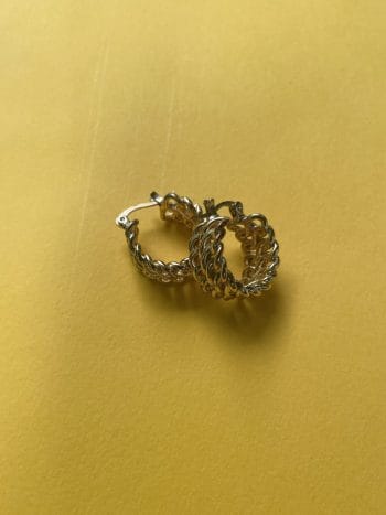 gold plated vintage hoop earrings