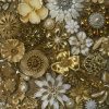 Natural wooden table showcasing a collection of the most exquisite original vintage floral jewellery, from 1940’s -1990’s encased in resin.