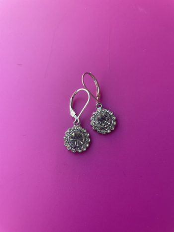 One of a kind earrings vintage clear crystal earrings using exquisite original vintage materials from 1960s