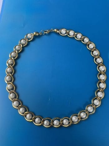 One of a kind earrings vintage blue crystal using exquisite original vintage materials from 1960s pearl necklace gold plated 1980s