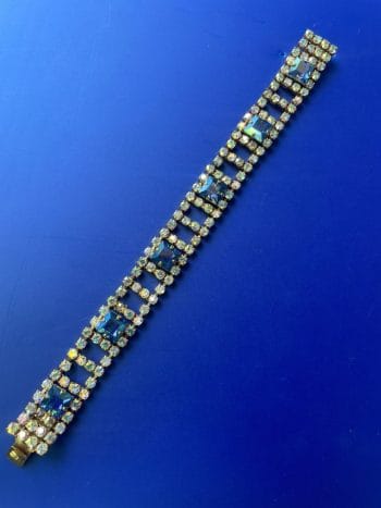 blue 1960s rhinestone bracelet