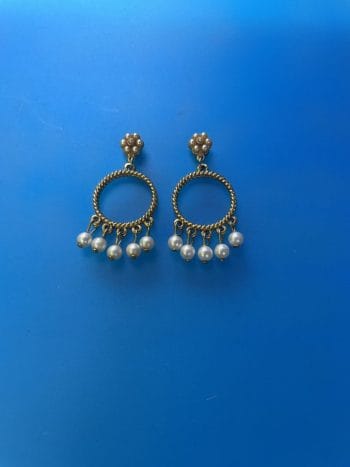 gold plated pearl earrings