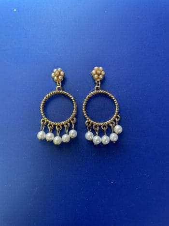 gold plated pearl earrings