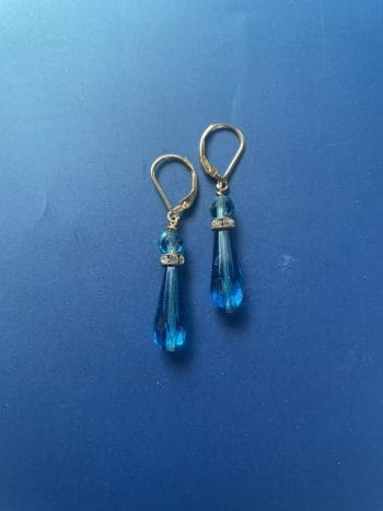 1960s blue crystal earrings