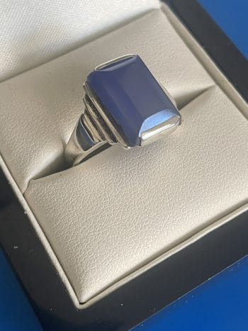 Vintage blue chalcedony ring