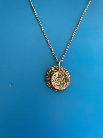 Print pattern necklace vintage K charm