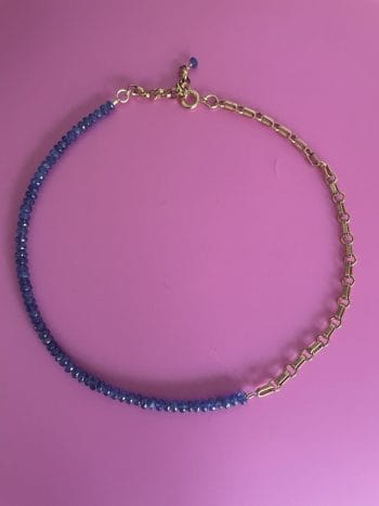 sapphire gold plated vintage necklace