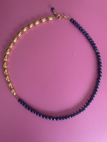 lapis vintage gold plated necklace