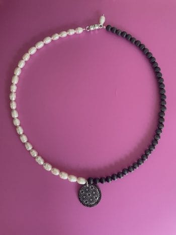 pearl and silver necklace
