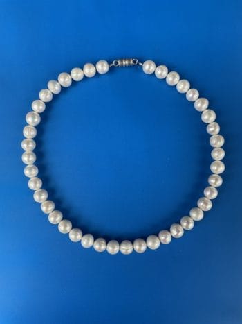 lovely cultured pearl necklace with sterling silver magnetic claspÂ  approx 16.5