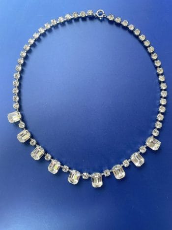 clear 1960s rhinestone necklace